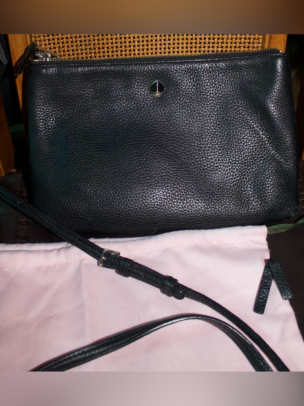 Kate Spade Black Pebbled Leather Crossbody Bag